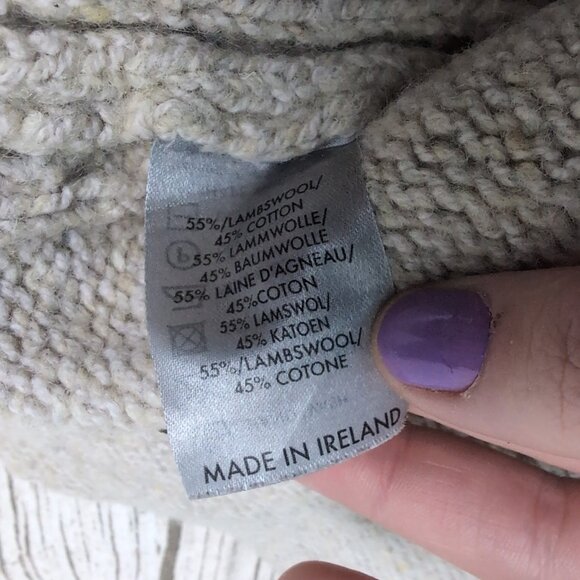 IrelandsEye Wool Blend Cream Off White Cardigan Women Size Small - Picture 5 of 9